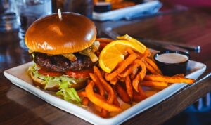 Burgers and Fries at Holsteins Shakes and Buns