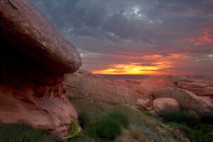 Sunrise at Red Rocks Amphitheatre denver