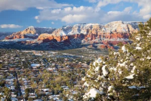 Winter snow, Sedona, Arizona.