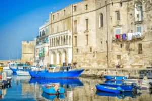 Blue boats, port, Monopoli,