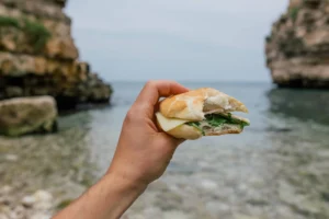 Hamburger it the hand in Polignano a Mare