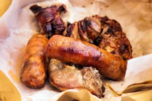 Matera, Italy % Mixed meat from the grill (selective focus)