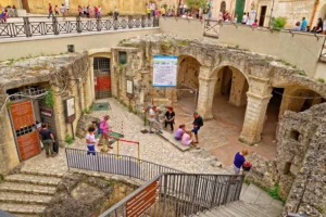 Matera, Italy % Tourism centre for the old cave houses and catacombs at Matera