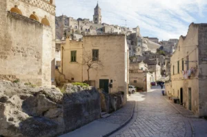 Matera, Italy % via Fiorentini, street in Sasso Barisano