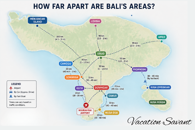 How Far Apart Are Bali's Areas? Where to Stay in Bali | Vacation Savant